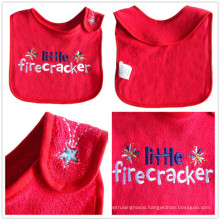 OEM Produce Customized Design Applique Cotton Terry Embroidered Promotional Baby Bib